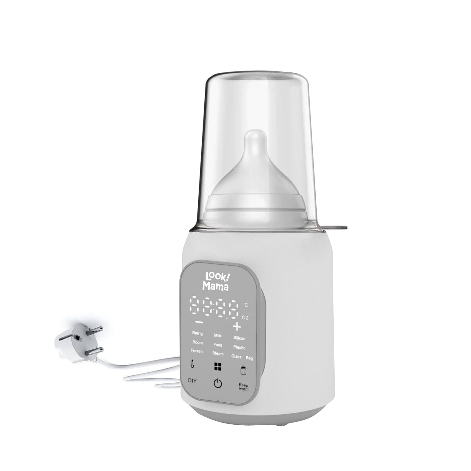 LOOK MAMA Baby Bottle Warmer for Babies Milk, Bottle Steriliser, 3-7 Mins Fast Warming, 24H Keep Warm and Food Heating. Adjustable Temperature and Time Control