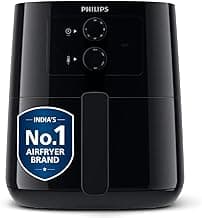 PHILIPS Air fryer for Home, 4.1 Liter, with RapidAir Technology (Black), with additional 1 Yr Warranty by Philips, uses up to 90% less fat (HD9200/90)
