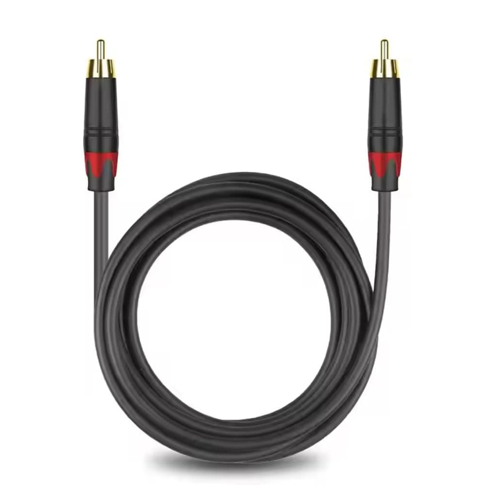 IMAGINEA 2 Meter RCA to RCA Cable Stereo Audio Cable Male to Male - Dual Shielded Cord | 24K Gold Plated Connector for Home Theater, HDTV, Amplifier Speaker Soundbar (Pack of 1)