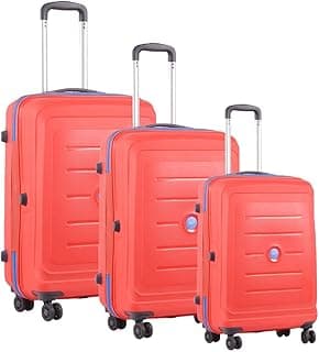 VIP Manama 55Cm + 66Cm + 76Cm Polypropylene Hard-Sided Spinner Luggage Set Of 3 Trolley Bags With 8 Wheels And 5 Years International Warranty (Red)