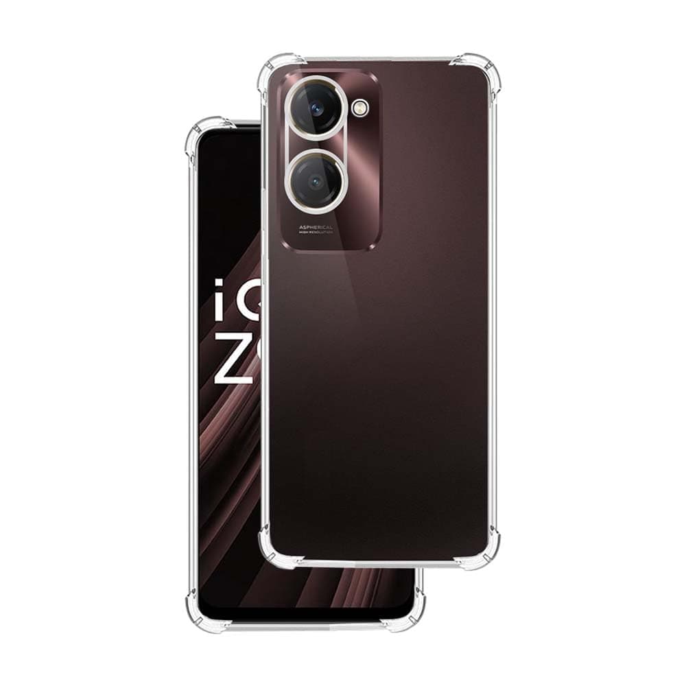 7SEVEN® Back Cover for IQOO Z9 Lite Transparent Mobile Back Case Shock Proof Design Camera Edges Protection Crystal Clear Phone Case Silicon Soft TPU and Flexible Bumper Phone Cover