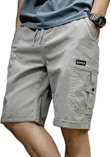 MADHAVISTA Combo of 100% Pure Cotton Cargo Shorts for Men || Soft Breathable Fabric || Multi-Pocket Utility Design || Adjustable Drawstring Waist || Comfortable Regular Fit Casual Shorts (Pack of 2)