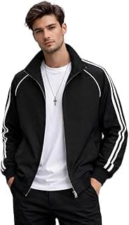 THIRD QUADRANT Jackets || Jacket for men || Lightweight baseball Outwear Jacket with black and whie stripe