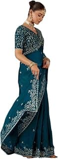 Women's Fendy Satin Embroidered Saree Laddu Saree-ABC