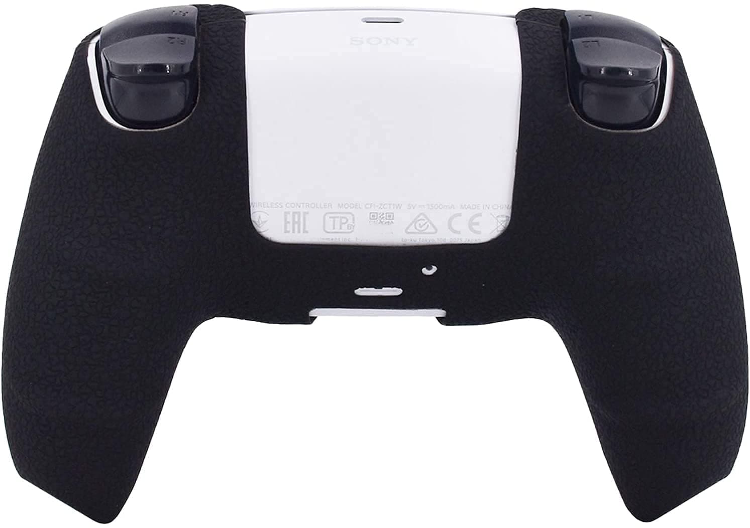 Microware P5 Silicone Grip Controller Case Cover Skin Protector for Play stetion 5 Accessories - Black (Pack of 1)