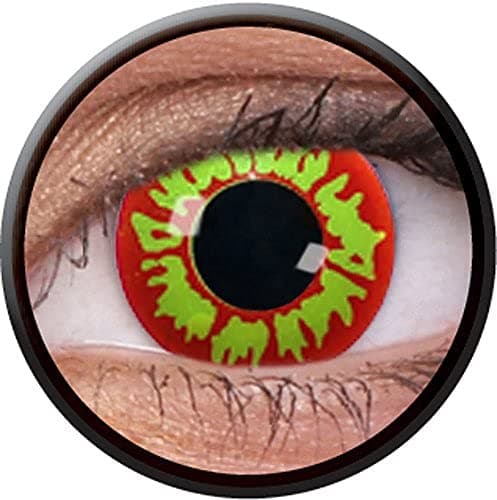 AUGEN Tropical Crazy Lens Yearly Zero Power Contact Lens - 2 Units (1 Pair) (0.00) (Red Wolf)