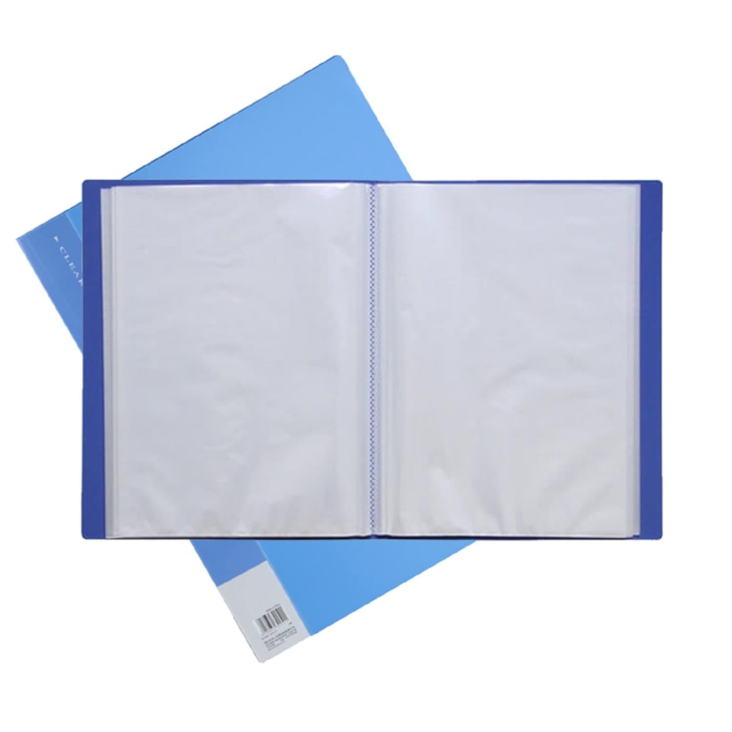 Peeplvalue Pack of 10-A4 Size 60 Leaf Display File and Folder for Certificates Transparent Sleeves Pocket, Display