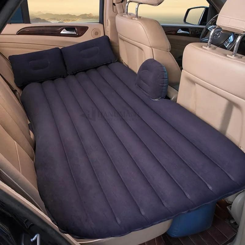 Premium Car Inflatable Bed with Pump & 2 Air Pillow|Quick Inflatable Back Seat Bed|Car Inflatable Mattress|Car Bed Mattress|Car Bed For Kids,Travel,Trip,Camping,Picnic,Pool & Beach|Universal Fit|Black