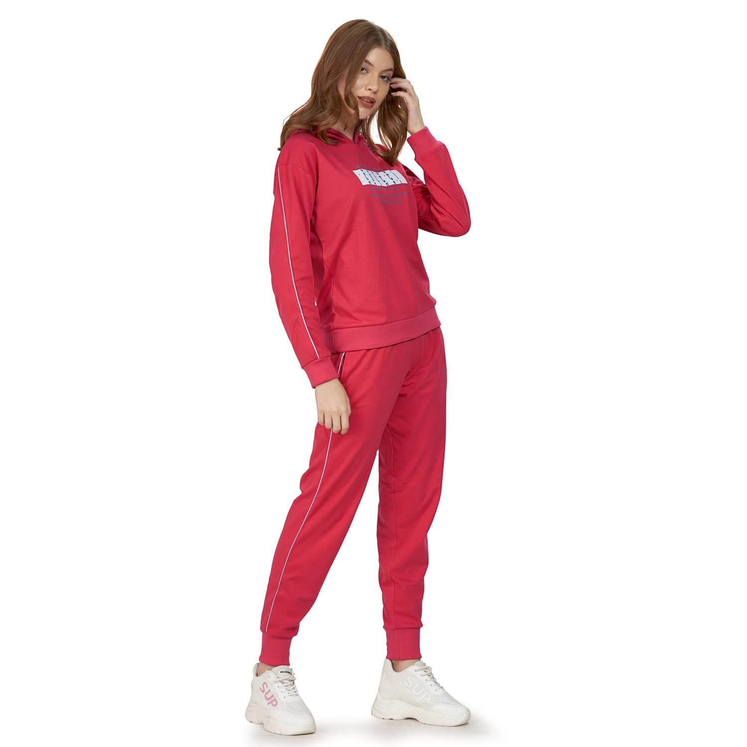 WEET Women Printed Cotton Full Sleeves Track Suit
