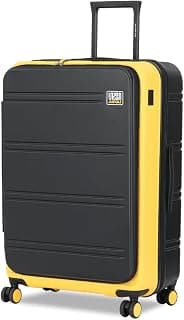 Urban Jungle by Safari Hold-All Premium Top-Open Medium (67 cm) Trolley Bag, Polycarbonate Check-in Suitcase with 8 Silent Wheels & TSA Lock, Hardside Travelling Luggage for Both Men & Women (Yellow)