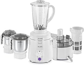Sujata Multimix Juicer Mixer Grinder|900 Watts Double Ball Bearing Motor|22000 RPM|Non-Stop 90 Mins Running|3 Jars including 1750ml Blender with Coconut Milk Extractor,1000ml, 500ml Jar| (White)