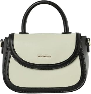 Van Heusen Women Satchel Bag |Smart & Stylish Bag | Crossbody Detachable Strap, Green