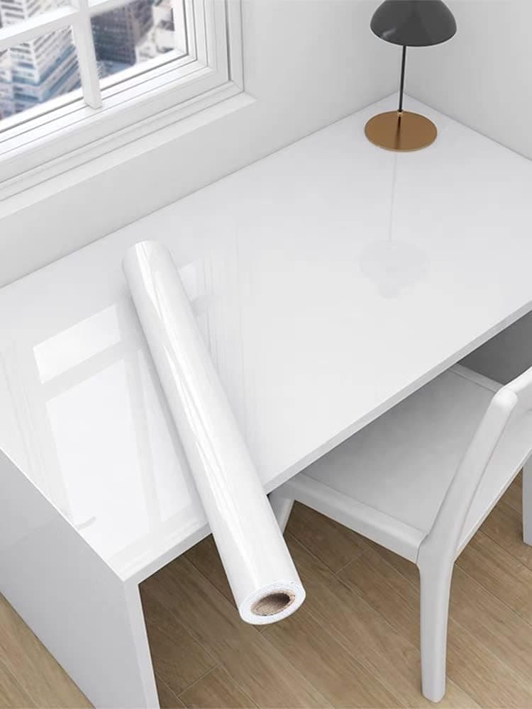 S-Sia Vendors-Good Purchase Good Care Glossy White Peel and Stick Self Adhesive Removable Wallpaper Waterproof Countertop Paper White Contact Paper for Cabinet Kitchen Vinyl (30cm X 121cm)