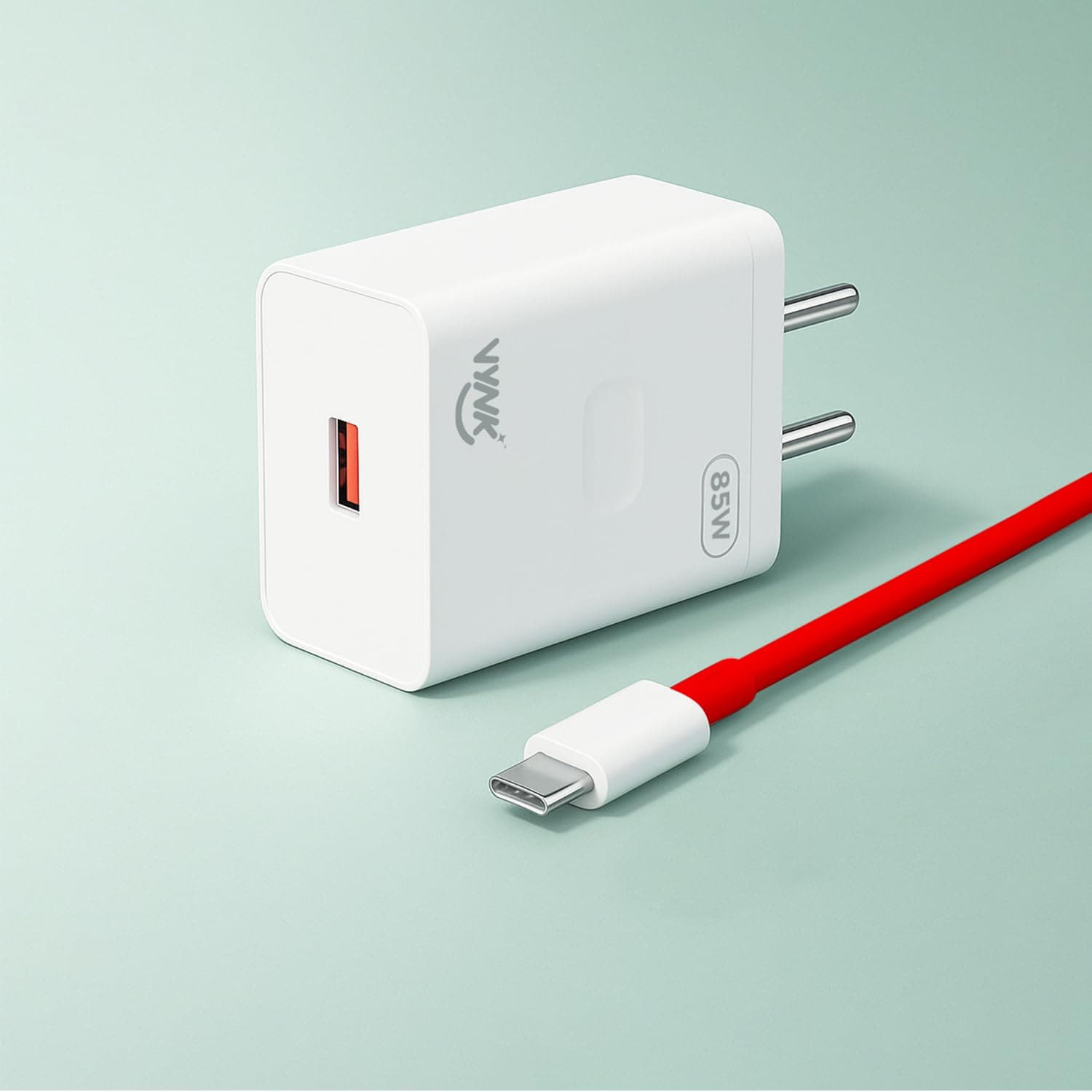 VYNK SUPERVOOC 85W Super Fast Charger | Type-C Output Port | Compact & Lightweight | Durable Fire Retardant Body | Multi-Layer Protection for Safe Charging | Type-A Output Port, Compact & Lightweight, Durable Fire Retardant Body, Multi-Layer Protection