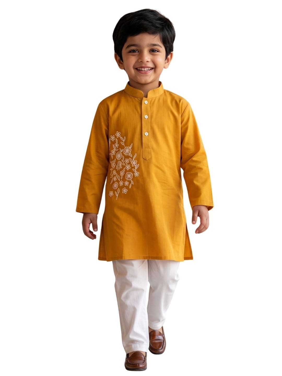 AJ DEZINES Kids Embroidered Kurta Pajama Set For Boys | Fashionable Pure Cotton Kurta Pyjama fo Boys | Stylish Boy Kurta Set | Perfect For Festivals Wedding & Family Function Wear