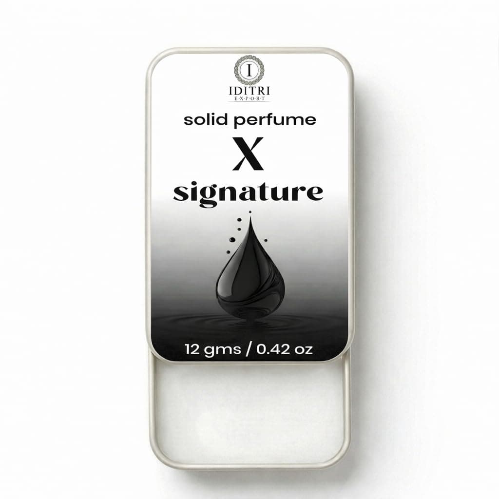 IDITRI EXPORT Solid Perfume X Signature | Signature blend | Alcohol Free Wax Perfume Balm, Long Lasting Pocket Fragrance Tin 12g, Non Greasy Smooth Glide, Travel Friendly | perfect for gifting