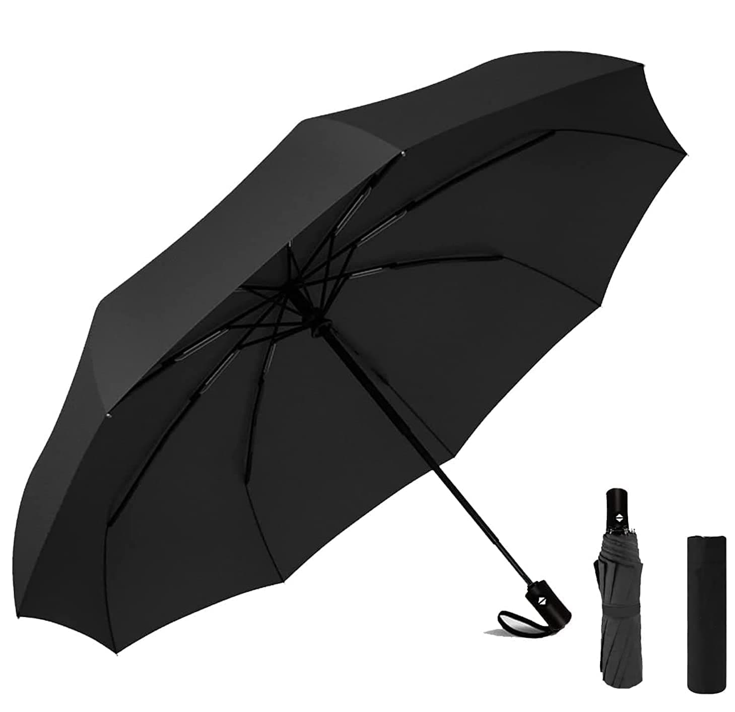 ARDAKI Umbrella Umbrella Auto Open/Close Single Hand Use, Windproof Travel Umbrellas for Rain and Sun, Lightweight 3 Fold Umbrella For Men Women And Kids