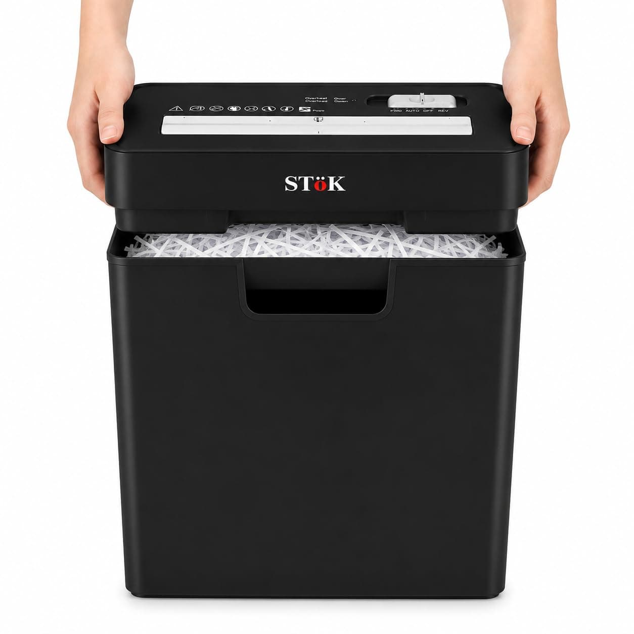 STöK (ST-15SC) Paper Shredder for Home & Office, 6-Sheet Strip-Cut Shredder, P-2 Security Level, Quiet Credit Card Shredder with Jam-Proof System, 10 LTR Bin Capacity (1 Year Warranty)