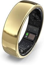 aabo Smart Ring for Men Women |Fitness Tracker Ring| Titanium Design| Sleep Tracker| Easy Connectivity | No App Subscription Required | Water Resistant | Upto 7-Day Battery Life| (Size 13, Gold)
