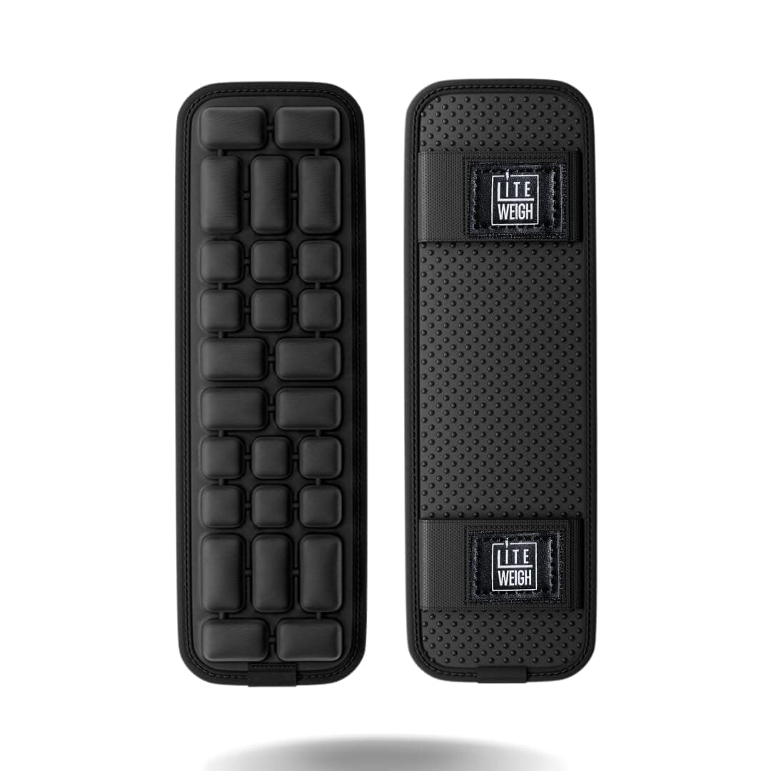 LITEWEIGH AIRBAG Shoulder Strap Pad | Ergonomic, Air Suspension Technology | Reduce Shoulder Strain by 30% | Adjustable Anti-Skid Design | Perfect for Backpacks, Cameras & More |25cm| Pack Of 2(Black)