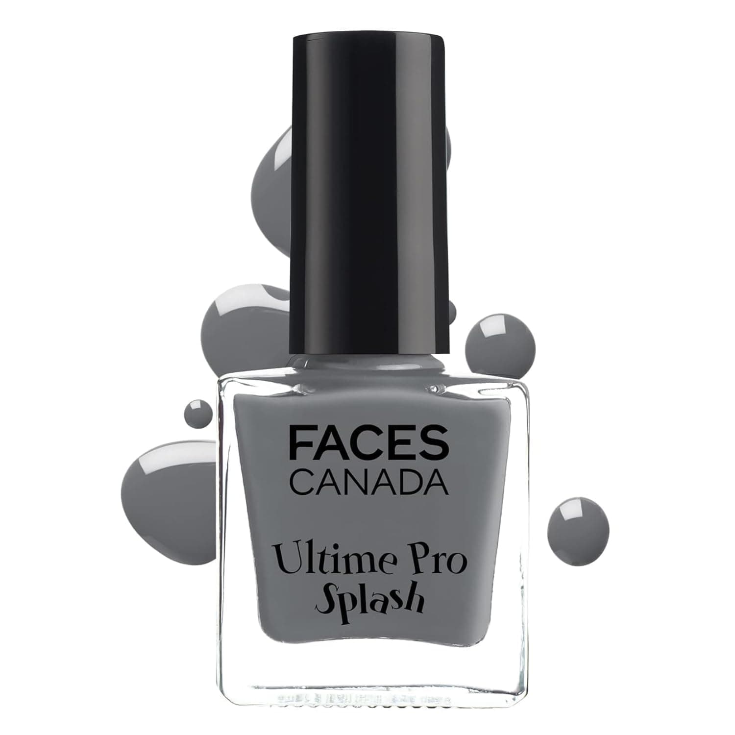 FACES CANADA Ultime Pro Splash Nail Enamel - Ebony 142 (8ml) | Quick Drying | Glossy Finish | Long Lasting | No Chip Formula | High Shine Nail Polish For Women | No Harmful Chemicals