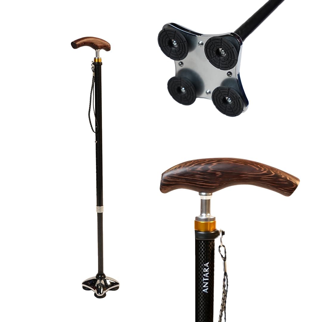 AGEasy (Max Group) Carbon Fiber Walking Stick | Walking Stick for Old People | Walk Stick for Men & Women with Adjustable Height | Lightweight Support Stick | Premium Carbon Walking Cane for Seniors
