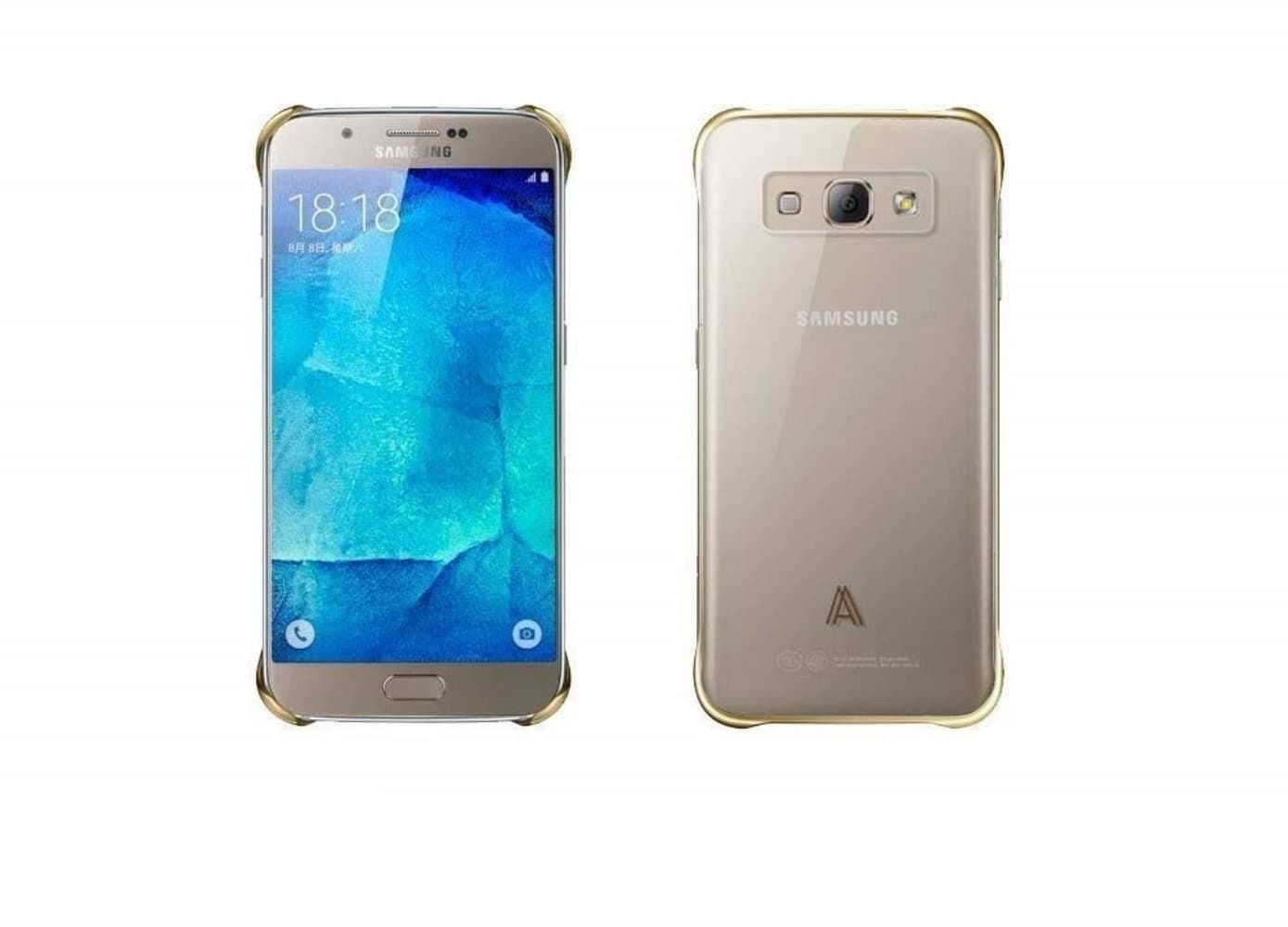 DEALFREEZ Protective Clear Case Shockproof Back Cover Compatible with Samsung Galaxy A8 (2015) Golden Color