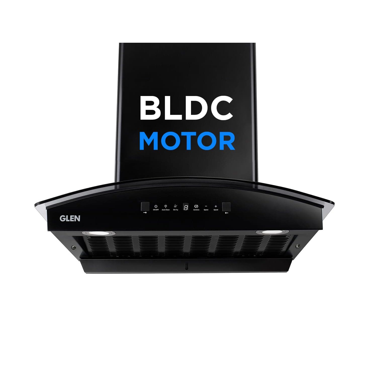 Hood FABIA Black Kitchen Chimney 60cm |1600m³/hr Suction Capacity | Filterless Thermal Auto Clean Chimney | Curved Glass Design |Touch & Gesture Control|1-Year Comprehensive Warranty & 7-Year Motor