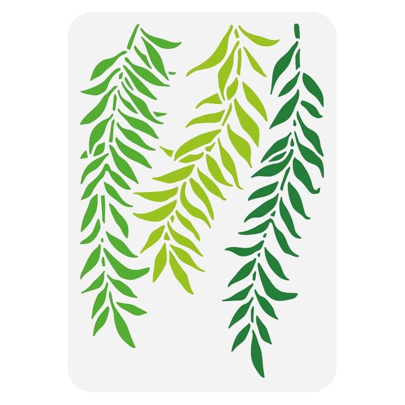 Devasya Crafts Plant Themed Plastic Painting Stencils, Willow Branches Reusable Drawing Template for Art Painting, Scrabooking, DIY Decor Walls Rooms and Furniture,11.7x8.3