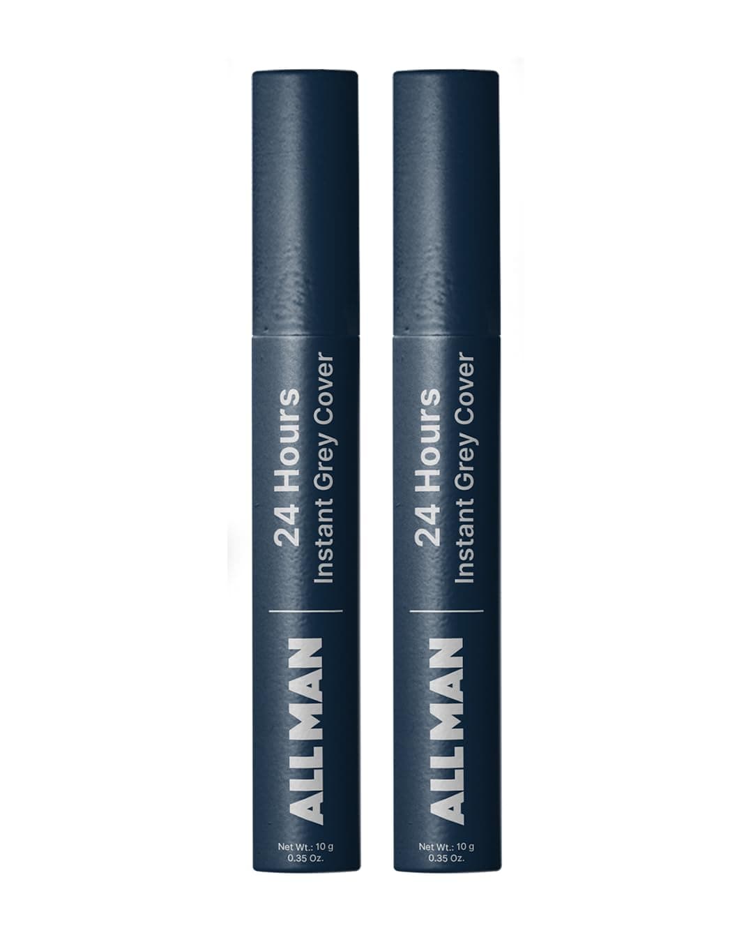 ALL MAN 24-Hours Instant Grey Cover, Temporarily Cover Grey Hair, Cover Patchy Area, Instant Touch up, Sweat & Waterproof | Beard & Short Hair | Natural Black | Pack of 2 | 20g