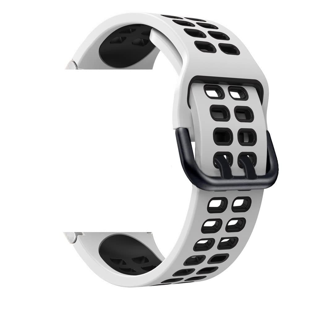 Oboe 20mm Silicone Smart Watch Replacement Dual Color Sport Band Compatible with Samsung Galaxy Watch 4 40mm/ 42mm/ 44mm/ 46mm (B-White/Black)
