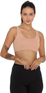 B'ZAR Women's Full Coverage Bra | Non-Wired | Broad Straps | Slip-On Style | Beginner Innerwear | Comfortable Fit | Solid Color | Everyday Use | Pack of 1 M - Skin