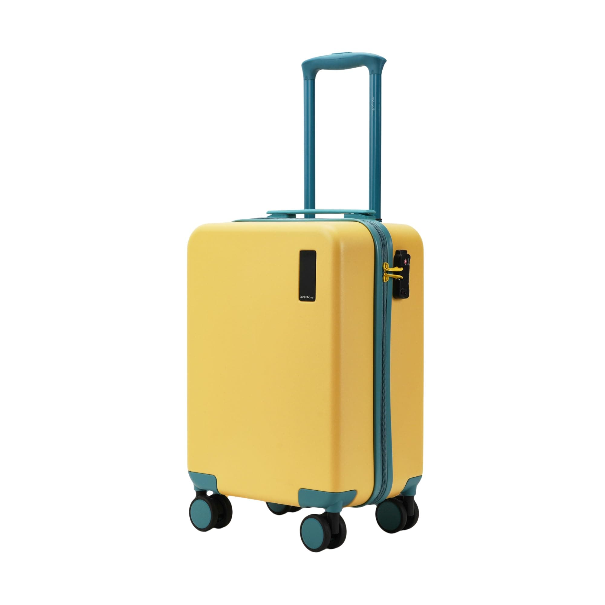 MOKOBARA Moko Blocks Kids Trolley Bag (7-12 Years) 51cm 32L Yellow | Mini Suitcase Polycarbonate Hard Shell 360 Silent Wheels Telescopic Handle Water Resistant Travel Luggage For Boys And Girls