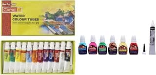 Camel Camlin Kokuyo Student Water Color Tube - 5Ml Each, 12 Shades Water Based Glass Color - 10Ml Each, 6 Shades