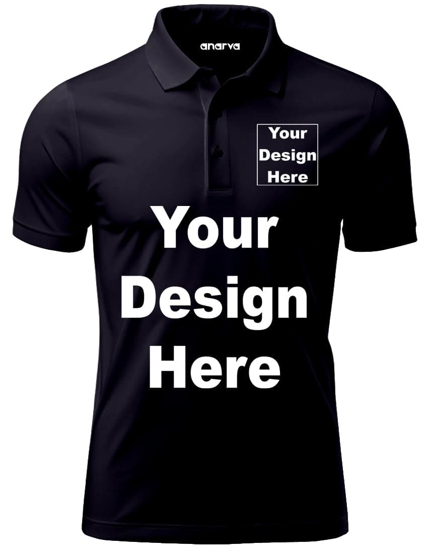 Amazon Brand - Anarva Custom Men Polo T-Shirt – Personalize with Logo, Text, or Image | Corporate, Team & Event Wear