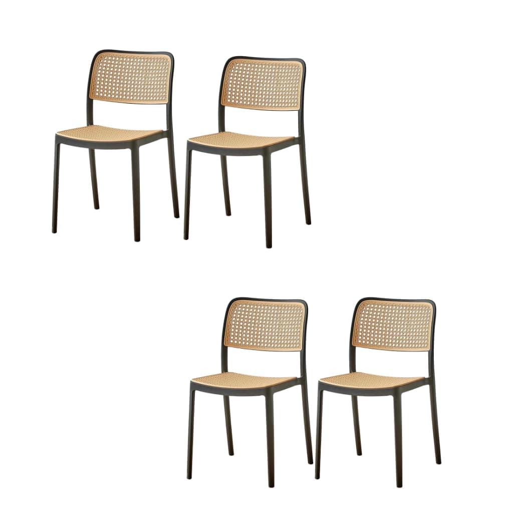 INNOWIN Mirra Chair for Cafeteria | Accent Chair for Living Room Home, Bedroom, Cafe and Hotels | Without Arm | 3- Year Warranty | Set of 4 | Plastic | Black