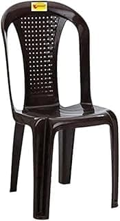 Durable and Comfortable Brown Plastic Chair | Lightweight, Ergonomic Design for Home, Office & Outdoor Use | Single Unit, Easy-to-Clean Seating