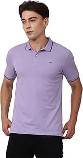 Peter England Men's Snug Fit Solid Polo T-Shirt with Coloured Collar Tipping| Cotton Rich| Premium Pique Weave