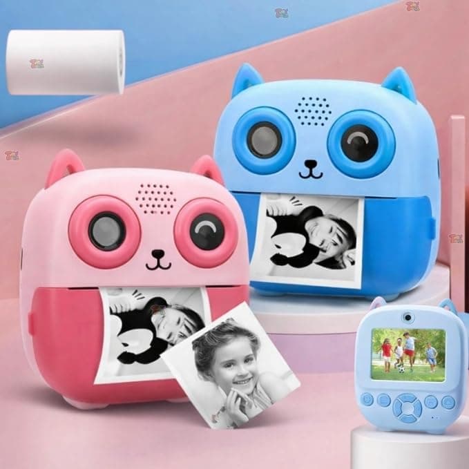 TOYTONIC Instant Camera for Kids with Print Digital Camera with Thermal Printing Dual Lens Photo,Video,Games,Filters USB Rechargeable with Built-in Paper Roll Gift to Boys Girls 3–8 Years (Assorted)