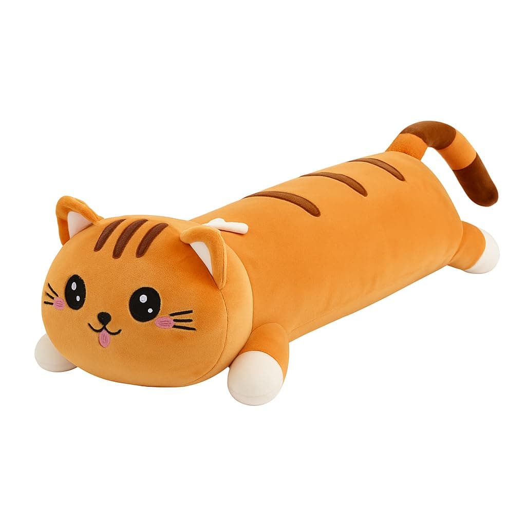 Coolet cat Soft Toys and Pillow Kids, Plush Hugging Cushion, – Long Hugging Plush Toy for Kids & Girls | Ultra-Soft Sleeping Cushion | Cute Animal Stuffed Toy (60 cm) (Light Brown)