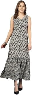 Daevish New Cotton Floral Printed Flared Maxi Dress for Women | Women Maxi Dress