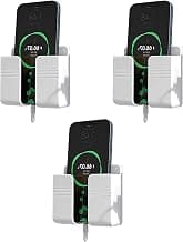 Prolet Wall Mounted Mobile Holder Storage Case for Remote, Wall Mounted Mobile Stand/Multi Purpose Stand with Hole for Phone Charging (White-P3, Pack of 3)