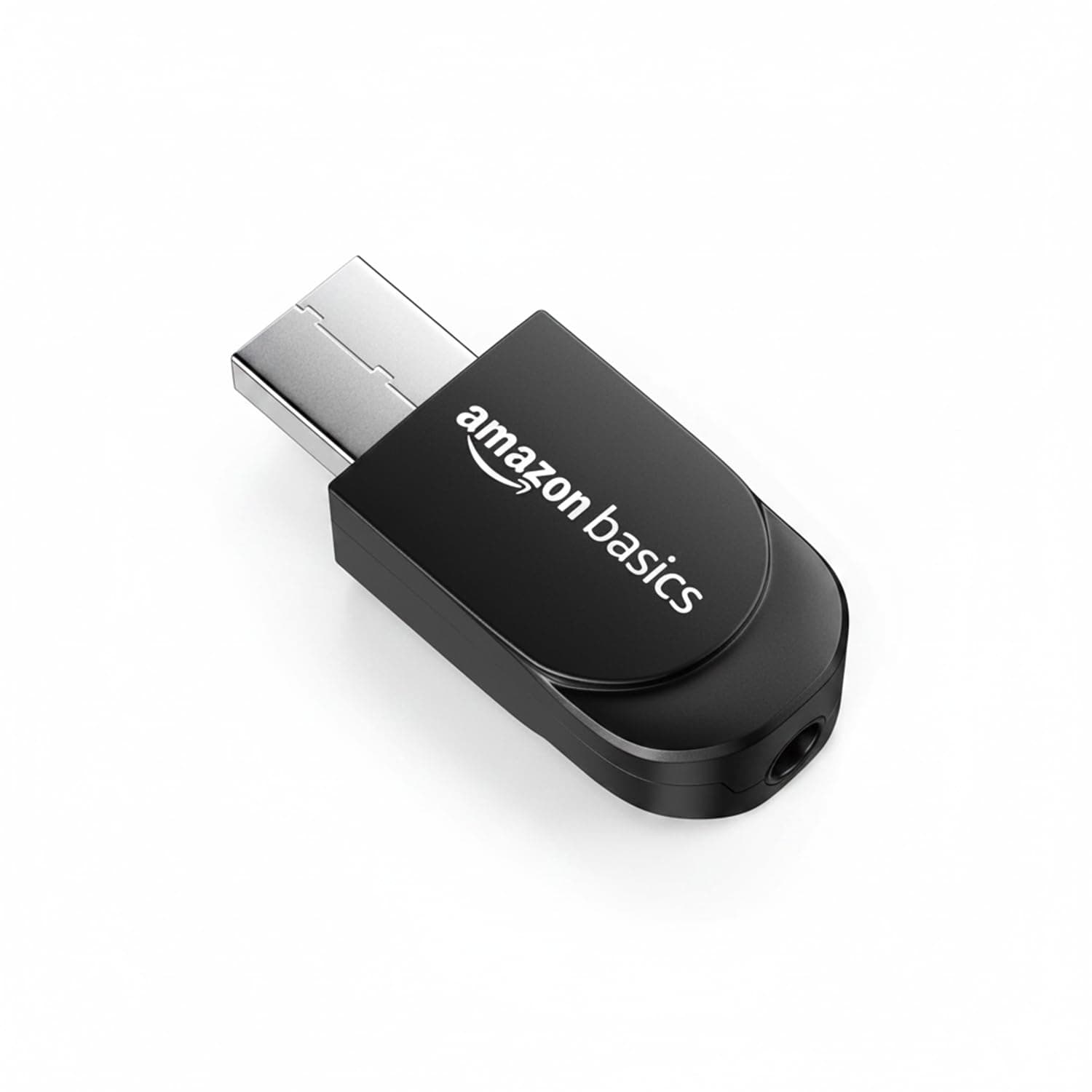 Amazon Basics 2 in 1 Bluetooth 5.0 Transmitter Receiver | 3.5mm Stereo Audio Adapter with Mic | Portable Design | Driverless Plug and Play | Easy Slide Switch Mode | 10m Range
