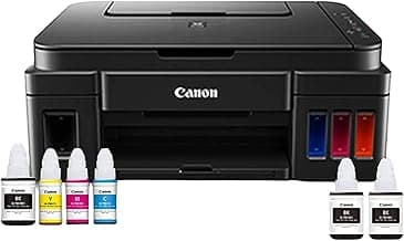 Canon PIXMA MegaTank G3000 All in One WiFi Inktank Colour Printer with 2 Additional Black Ink Bottles for Home and Office