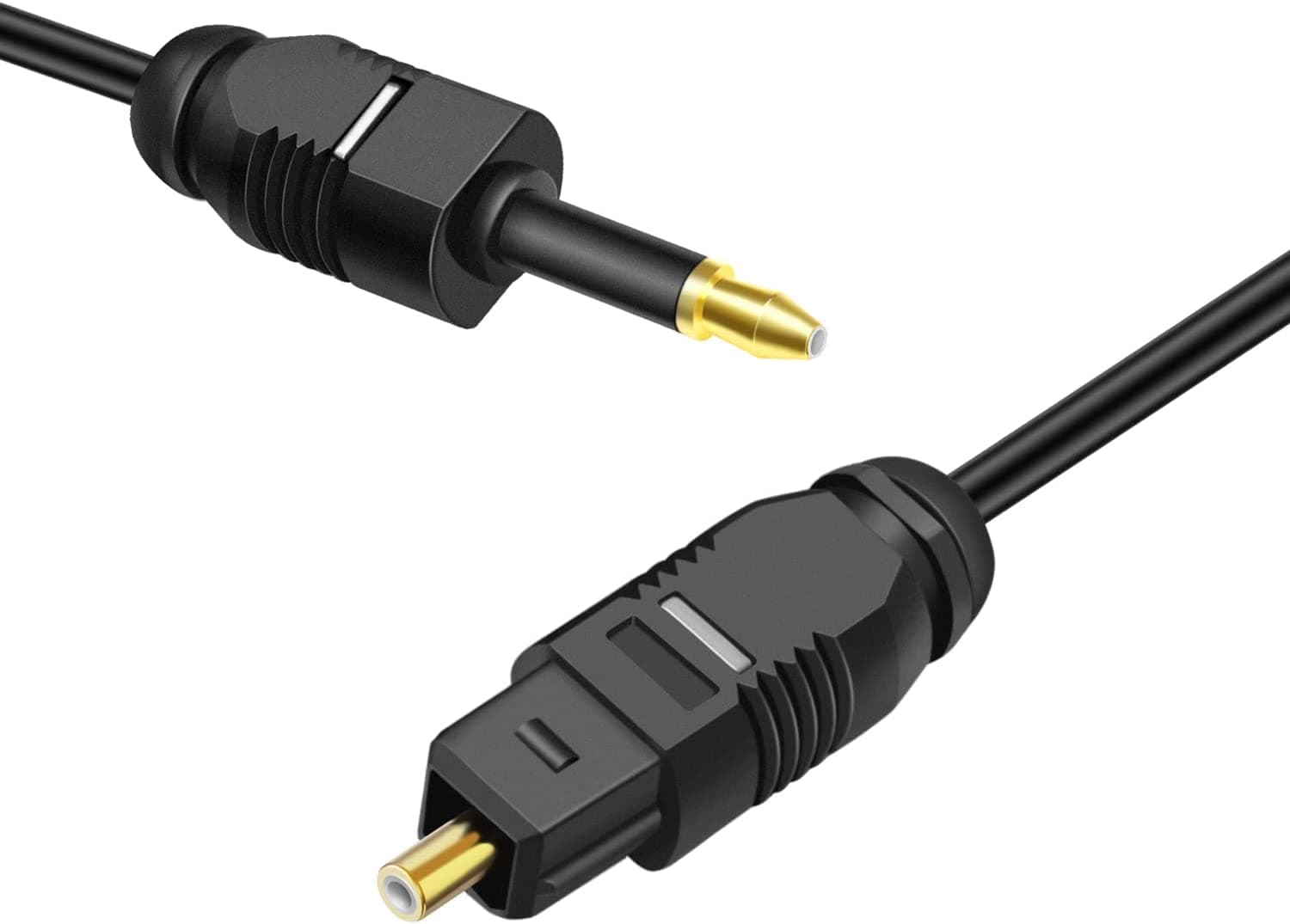 ETZIN Mini Toslink to Toslink Digital Optical Audio Cable - Standard Toslink to Mini Toslink Male Plug Connector Adapter Converter Jack Wire Cord (1M)