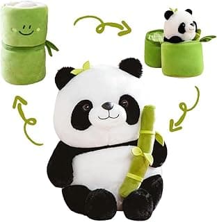Storescent Cute Panda Plush with Bamboo, Kawaii Soft Stuffed Animals Toy, Plushies Doll Gifts for Kids Girls Boys Birthday Valentine (Panda in Bamboo)