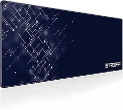 STRIFF Extended Size (800 mm x 300 mm x 3 mm) Gaming Mouse Pad| Stitched Edges| Non-Slip Rubber Base|Computer Laptop|Keyboard Mouse Pad for Office & Home (Divine Blue)