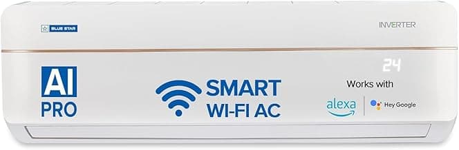 Blue Star 1.5 Ton 3 Star Wi-Fi Inverter Smart Split AC (Copper, 5 in 1 Convertible Cooling, 4-Way Swing, Turbo Cool, Voice Command, Model 2026, IA318VXUS, White)