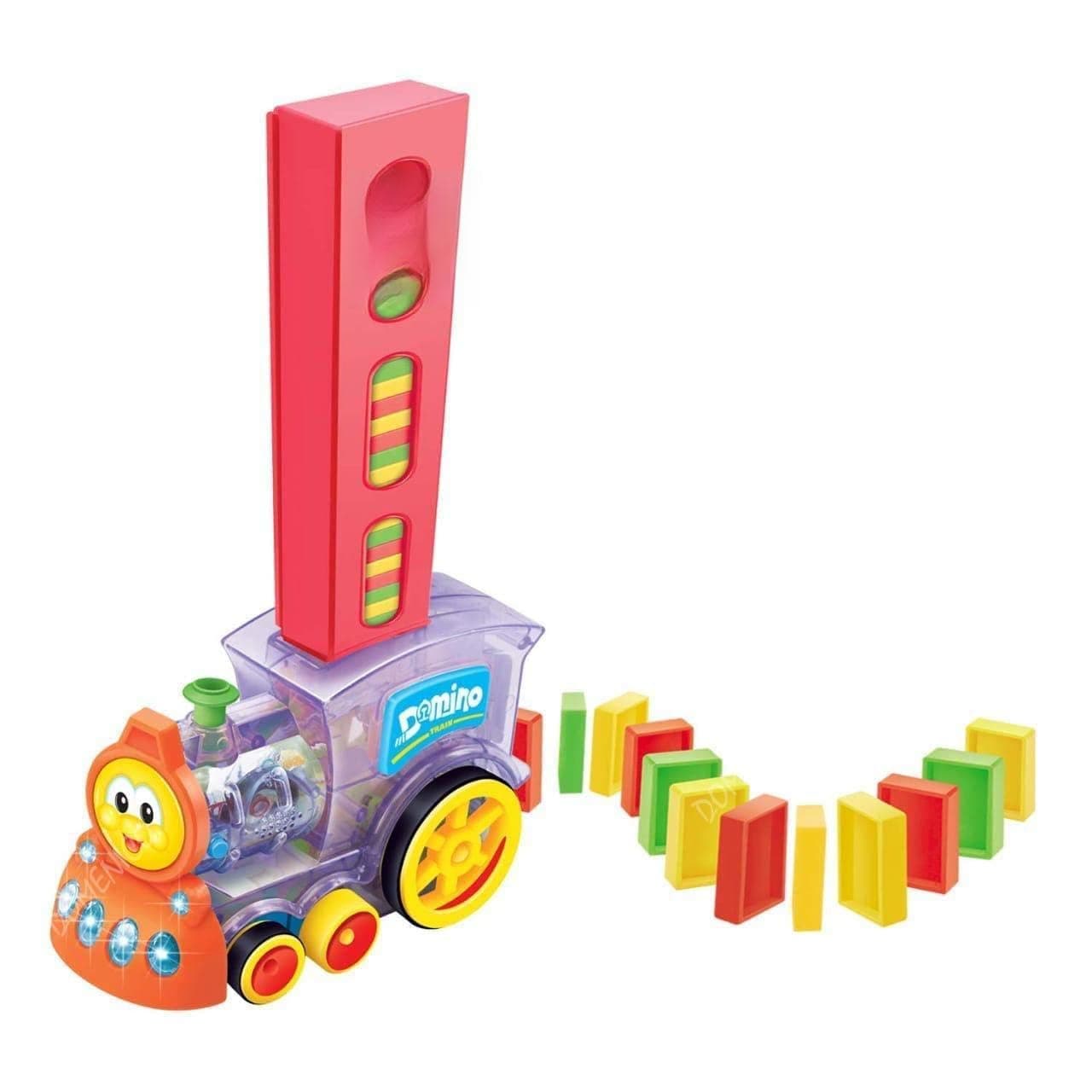 DOMENICO Domino Funny Train Filling Dominoes Battery Operated, 60Pcs Domino Blocks Set, Building & Stacking Toy Blocks Domino Set For 3-7 Year Old Toys, Boys Girls Creative Gifts For Kids
