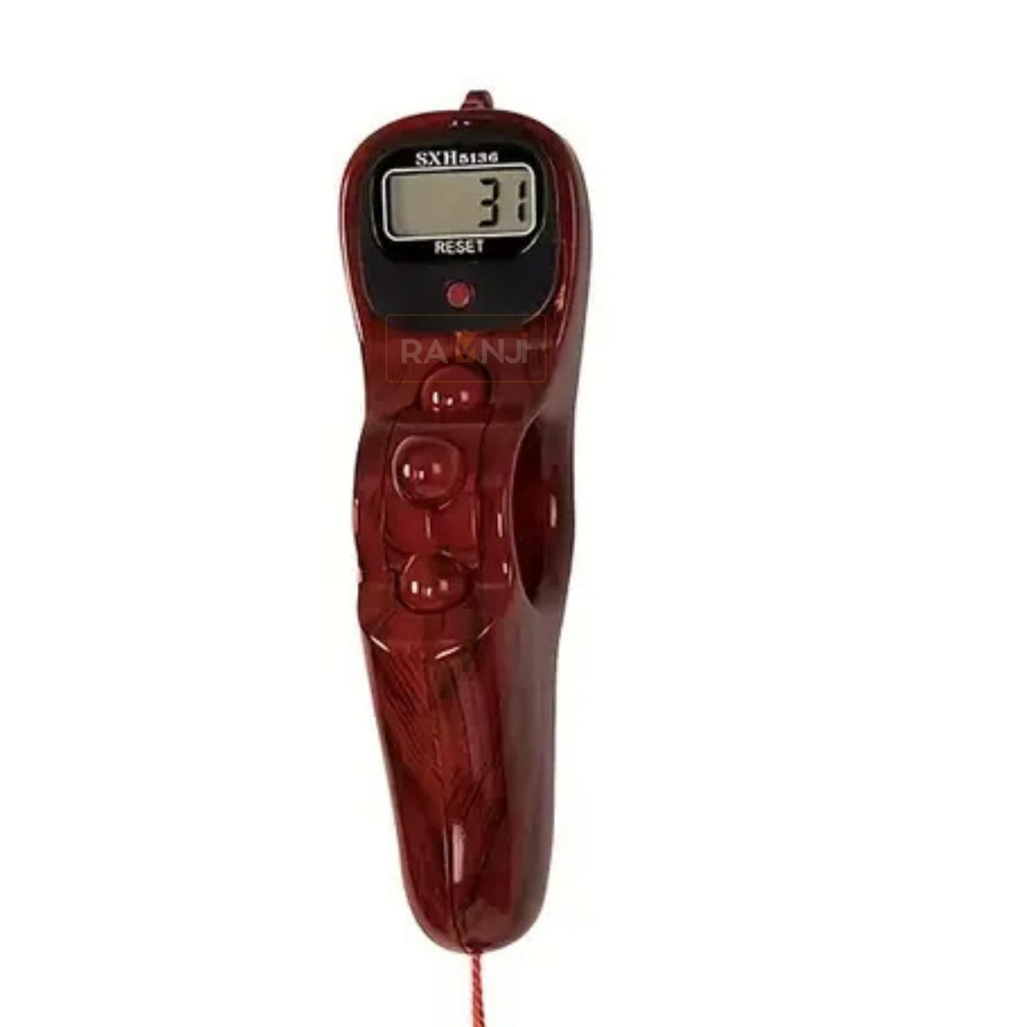 RAMNJI 1 Pcs Mantra Jaap Mala Digital Counter Tally Counting Machine Finger Portable Hand Mini Ring Tasbih Misbaha -Different Use Naam Mantra Jaap Umpire (RED-Brown)